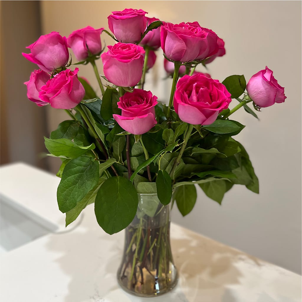 Long Stem Pink Rose Bouquet –  A Marc In Design, Fort Lauderdale FL