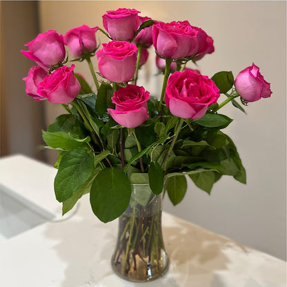 Long Stem Pink Rose Bouquet –  A Marc In Design, Fort Lauderdale FL
